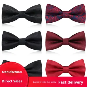 Pajarita de poliéster con estampado a rayas para hombre, padrino, novio, boda Formal, estilo británico coreano - Product Image 2