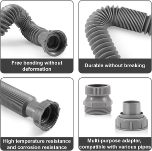 Tuberías de Drenaje de Plástico para Cocina de Materiales Superiores al por Mayor, Desagüe y Tubería de Residuos de Acero Inoxidable con Desbordamiento - Product Image 3