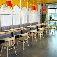 Prix de gros usine, conception gratuite, mobilier de restaurant moderne nordique en bois écologique et durable, ensemble de tables et chaises, banquette