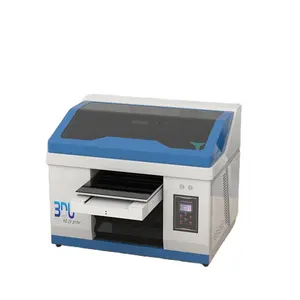 Impressora UV pequena de metal plano, plástico, madeira, garrafa térmica de vidro acrílico, caixa de presente cilíndrica, máquina de impressão a jato de tinta