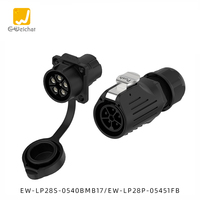 Connecteur de câblage aviation E-Weichat en plastique M28 IP68 étanche LP28 3/5 broches 16A 32A mâle/femelle avec bride