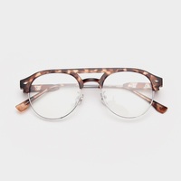 Montures de lunettes rondes vintage version coréenne pour hommes et femmes, lunettes de vue rétro circulaires, monture de lunettes à double faisceau
