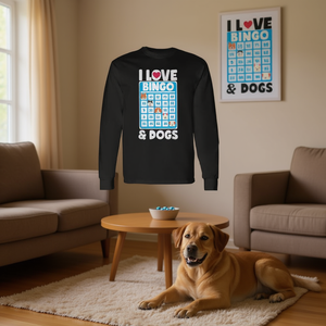 T-shirt à manches longues I Love Bingo And Dogs pour les amoureux des chiens avec motif Bingo - Product Image 3