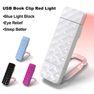 OEM/ODM 623-630nm 670nm Red Light LED USB Rechargeable Book <b>Lamp</b> 500mAh Built in Battery Adjustable Clip on Book Light - Product Image 1