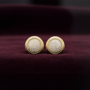 Pendientes de Oro E3310 con Incrustaciones de Diamantes Redondos de Corte Brillante, Joyería Fina Clásica Unisex - Product Image 2