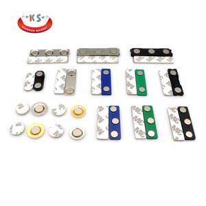 Kim Loại Không Gỉ 2Bottons Nam Châm Tên Huy Hiệu Thẻ NdFeB Vật Liệu Từ Tính N35 Từ Tính Nametags ID Tấm Chủ Nam Châm - Product Image 2