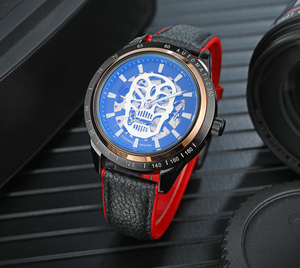 <span class=keywords><strong>Montre</strong></span> <span class=keywords><strong>de</strong></span> luxe automatique pour homme avec mouvement Shanghai, boîtier en alliage, bracelet en cuir, alarme, nouveau design squelette, analogique, charme. - Product Image 4