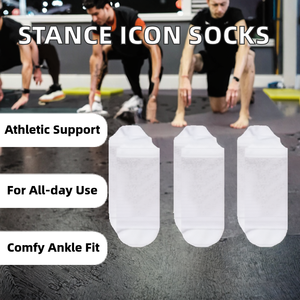 Calcetines Deportivos de Tobillo Tejidos Icon para Hombre y Mujer, Blancos, ODM - Product Image 3