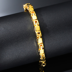 Pulsera de Cadena de Aleación Chapada en Oro y Plata con Diseño Geométrico Innovador, Estilo Hiphop, Unisex, Joyería de Moda - Product Image 2