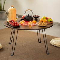Mesa de té redonda multifuncional de madera para asar a la parrilla, mesa de comedor moderna para interiores y exteriores, para balcón y jardín