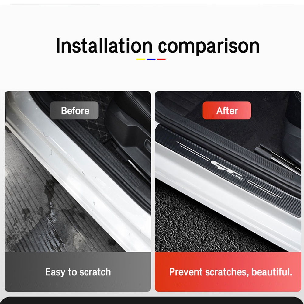 Soglie Porta Batticalcagno In Acciaio Inox Per Kia Rio GT Line, Protettori Anti-Graffio Con Adesivo 3M, 4 Pezzi - 2