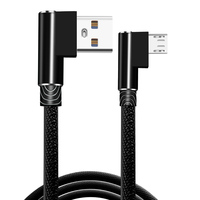 Câble USB 2.0 Type C en nylon tressé de haute qualité 2024, coudé à 90 degrés, pour transfert de données rapide et charge d'ordinateur, vente en gros