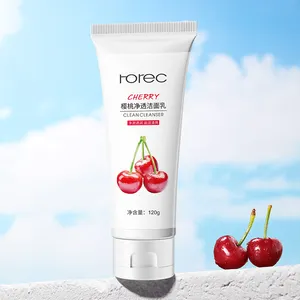 Han Chan Private label Fruit cherry 120g Deep cleaning dirt gentle skin care organic face wash facial cleanser