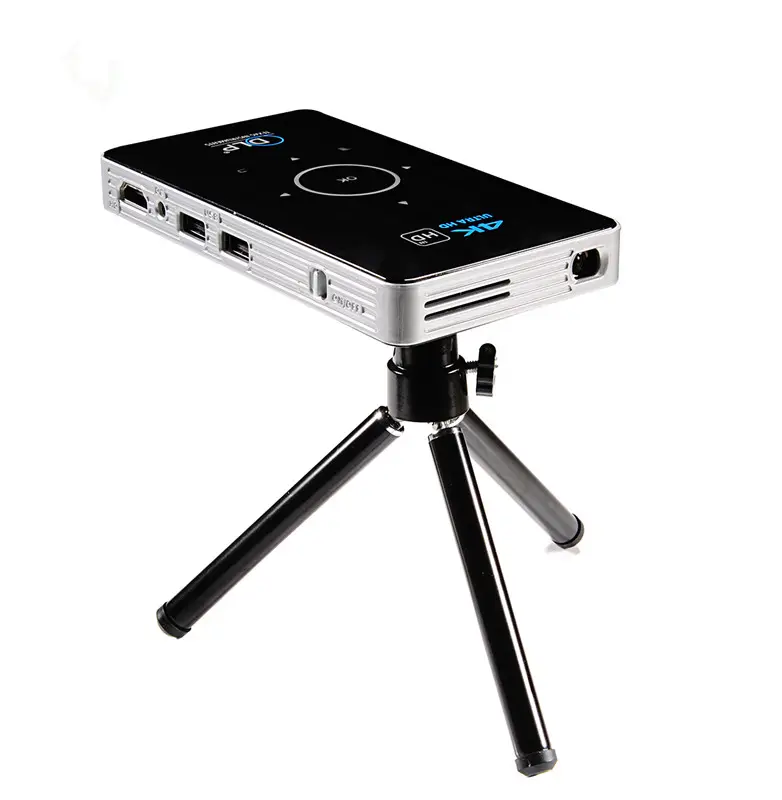 Modern tasarım P06 3D Mini film Video projektör Lens, yinzam Dlp akıllı dokunmatik Panel projektör S905x pil Android 4k Beamer P06