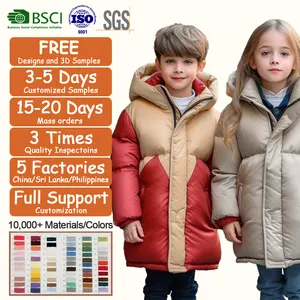 Pakaian kustom mantel katun anak-anak untuk anak perempuan dan laki-laki jaket tebal anak-anak musim gugur/musim dingin gaya panjang mantel bawah empuk