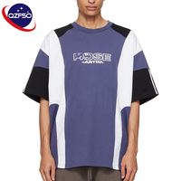 QZFSO T-shirts de sport personnalisés à coupe carrée avec impression par sublimation, design en maille oversize, style streetwear, maillot de football américain
