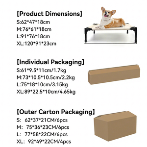 Pet Camping <b>Bed</b> Rectangular Iron Frame Breathable Waterproof Collapsible Dog <b>Bed</b> Large Size Outdoor Use - Product Image 3