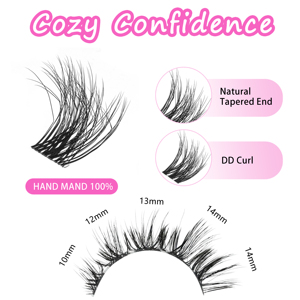 Pestañas Postizas Hechas a Mano al por Mayor, Pestañas de Larga Duración, Pestañas de Media Tira Autoadhesivas, Grupos de Pestañas de Visón al por Mayor - Product Image 3