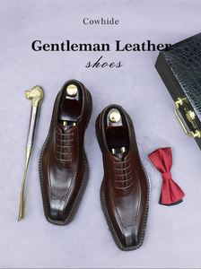 2025 Luxury Custom High Quality British Fashion Trend Men Dress Shoes Office Career <b>Pointed</b> Toe Breathable Lace-Up Closure - Product Image 2