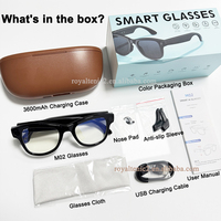 Lunettes Intelligentes IA M02 Ultra Personnalisées avec Caméra 8MP, Enregistrement Audio et Vidéo 4K, Traduction, Assistant IA et Étui de Recharge