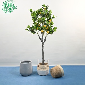 Arbre artificiel léger citron/orange, 150 cm de haut, en plastique durable, idéal pour la décoration intérieure de restaurants et cafés - Product Image 1