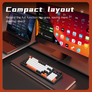 لوحة مفاتيح ألعاب سلكية Ajazz NK98 بإضاءة قوس قزح، لوحة مفاتيح كمبيوتر للألعاب بنسبة 98٪، مفتاح أزرق، لوحة مفاتيح ميكانيكية كاملة الحجم - Product Image 4