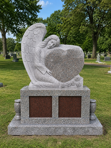 Lápidas con diseño de ángel personalizadas, monumentos funerarios tradicionales americanos hechos a mano para cementerio - Product Image 1