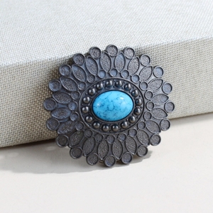 Cinturón Vintage para mujer con Turquesa para hebilla en relieve y gemas con incrustaciones de aleación grabadas inspiradas en aristócratas de la Corte antigua - Product Image 2