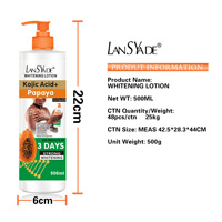 Lotion hydratante et nourrissante pour le corps à la papaye - Best-seller - Tonique éclaircissant pour massage corporel complet - 500 ml