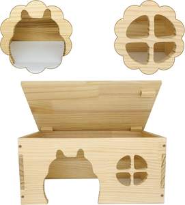 Escondite de Madera para Cobayas, Casa para Chinchillas, Casa para Conejitos, Caseta para Conejos Enanos, Escondite de Madera para Animales Pequeños, para Ratas - Product Image 6