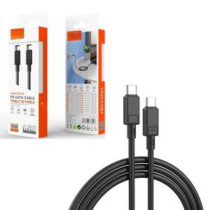 Cable de datos tipo C - cable macho/macho de 1.5m, 5A, PD 100W máx., carga rápida, color negro, material resistente. ideal para - Product Image 1