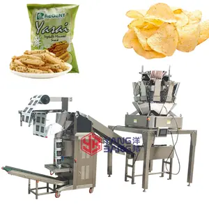 फूले हुए खाद्य आलू प्लांटैन चिप्स के लिए फैक्टरी मूल्य वजन भरने और पैकिंग मशीन