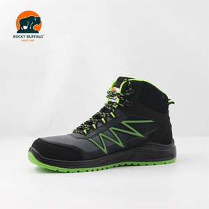 Rocky Buffalo 2024 nuevo diseño mujeres/hombres punta de acero + placa de acero KPU + cuero nobuk Oxford cuello de tela zapatos de seguridad deportivos - Product Image 6
