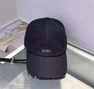 HT-2615 gros DENIM décontracté langue de canard métal souple lettre Baseball Sport casquette polyvalent papa chapeau avec corde - Product Image 4