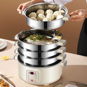 Cuisinière électrique multifonctionnelle pour cuire à la vapeur, faire bouillir, mijoter, frire et faire sauter ; marmite électrique intelligente avec minuteur et - Product Image 2