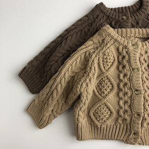 Pulls coréens pour enfants, cardigan d'automne et d'hiver, cardigan rétro 100% coton pour bébé, manteau pour garçons et filles - Product Image 6