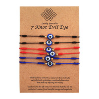 Promoción hecho a mano cordón rojo mal ojo tejido amor esperanza pulseras moda suerte 7 nudos de pulso pulseras de energía para Mujeres Hombres pareja