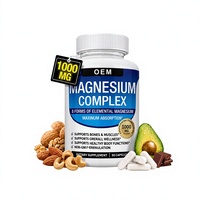 Complexe de Magnésium en Capsules de Glycine, Acide Citrique, Acide Malique 66g/flacon OEM Export Amazon Magnésium