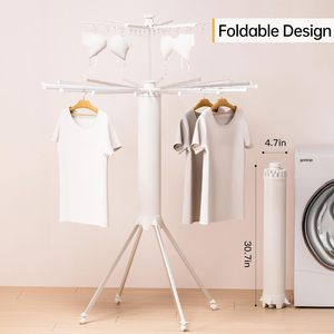 Séchoir à parapluies 360 °   Séchoir à linge rotatif <span class=keywords><strong>pliable</strong></span> à 8 bras avec pinces à linge, compact pour appartement et dortoir, vente en gros B2B - Product Image 2