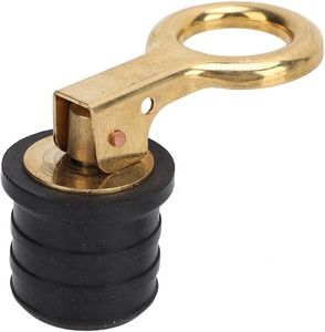 Marine Brass Snap Handle Drain Plug 1 Inch With Rubber O-Handle Twist-Turn Plugs Scupper Stopper Ship <b>Yacht</b> Boat Hardware Snap H - Product Image 4