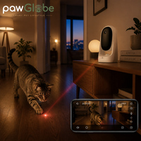 Kamera Laser Kucing Pintar untuk Pemantauan dan Permainan Hewan Peliharaan di Rumah OEM ODM Label Pribadi Grosir Eceran Importir PawGlobe