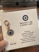Porte-clés Amulette Œil Bleu Contre le Mal avec Carte Message Porte-Bonheur et Protection, Pendentif Sac, Vente en Gros, Logo Personnalisé