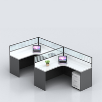 Bureau moderne de haute qualité pour postes de travail Mobilier de bureau Bureau en bois en forme de L pour 1/2/3/4 personnes avec tiroir