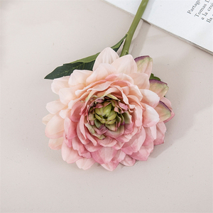 Fleur de <span class=keywords><strong>Dahlia</strong></span> Artificielle 2026 de 28,5 cm en Soie Synthétique, Tige Unique Blanche ou Rose avec Feuilles pour Décoration de Mariage et d'Intérieur - Product Image 5