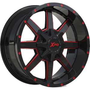 ล้อรถบรรทุกอลูมิเนียม XPD 4x4 สำหรับ SUV รุ่น EPIC XPD-702 สำหรับ F150 F250 สำหรับขับขี่ออฟโรด ขอบลึก ขนาด 20x9 สีดำขัดเงา - Product Image 1
