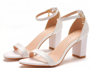 Sandali <span class=keywords><strong>con</strong></span> <span class=keywords><strong>tacco</strong></span> a blocco personalizzati dal produttore, <span class=keywords><strong>con</strong></span> punta aperta, fascia singola elegante <span class=keywords><strong>e</strong></span> <span class=keywords><strong>cinturino</strong></span> sottile regolabile <span class=keywords><strong>alla</strong></span> <span class=keywords><strong>caviglia</strong></span> - Product Image 1