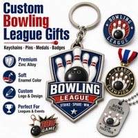 Cadeaux personnalisés pour ligue de bowling, porte-clés en alliage de zinc, épingles de revers, médailles, badges avec logo pour les événements de tournoi