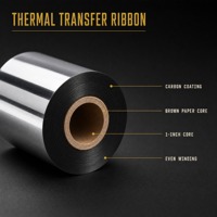 Pita Barcode Thermal NEBR 24mm Berkualitas Tinggi Laris Manis, Resin Hitam Harga Terjangkau 50mm*300m untuk Printer Label