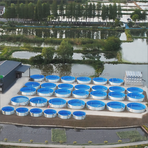 Bassin d'aquaculture intensif en toile pour l'élevage de crevettes et de poissons en extérieur, <span class=keywords><strong>avec</strong></span> grand réservoir en tuyaux galvanisés - Product Image 1