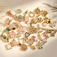Breloques en émail plaqué or 18 carats PVD en acier inoxydable, pendentifs mignons en forme de bikini, cœur, fleur, thème voyage pour la fabrication de bijoux DIY